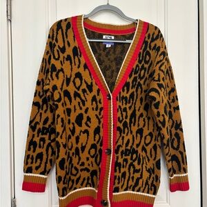 Future Collective Kahlana Barfield Brown Leopard Print Cardigan